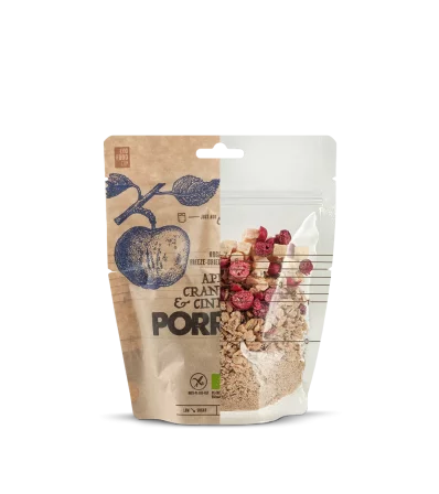 LYO Овесена каша с ябълки, червени боровинки, канела и чиа 270g